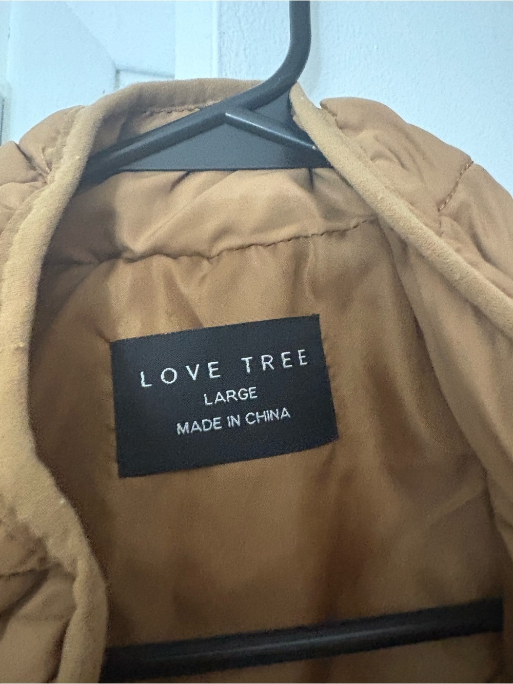 Love Tree Quilted Brown Puffer Vest - Picture 2 of 3